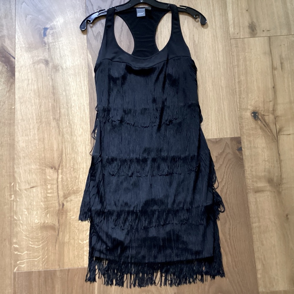 Muse black fitted flapper dress Halloween size 2